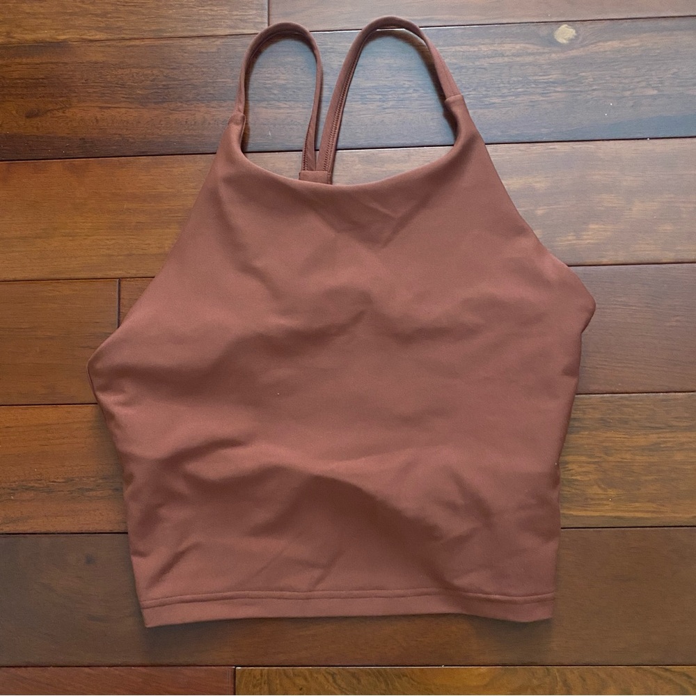 Old Navy active wear racerback tank, size M, rust red color, crop top